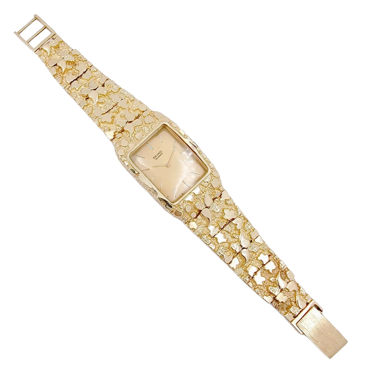 Men's Seiko 27mm x 46mm Vintage 14K Yellow Gold Nugget Watch with Champagne Dial. (Pre-Owned E3720)
