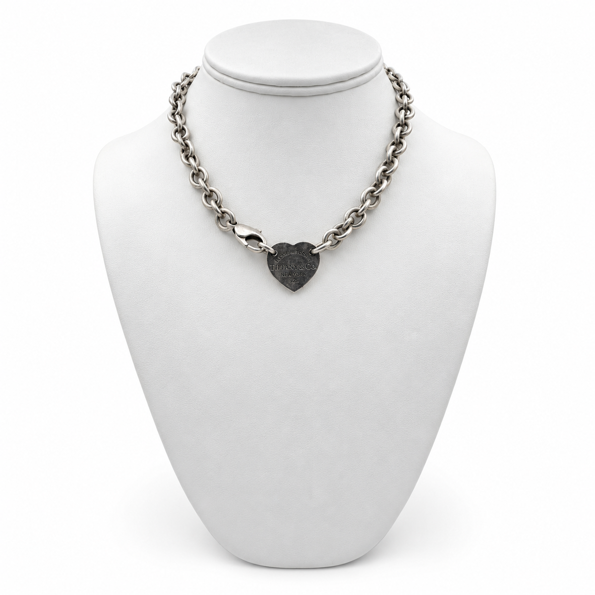 Tiffany & Co. Return To Tiffany Pendant Sterling Silver with Rolo Chain 13" Necklace. (Pre-Owned)