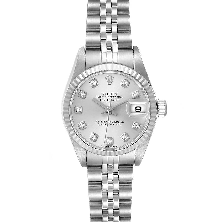 Women's Rolex 26mm DateJust Stainless Steel Watch with Silver Diamond Dial and Custom Diamond Bezel. (Pre-Owned)