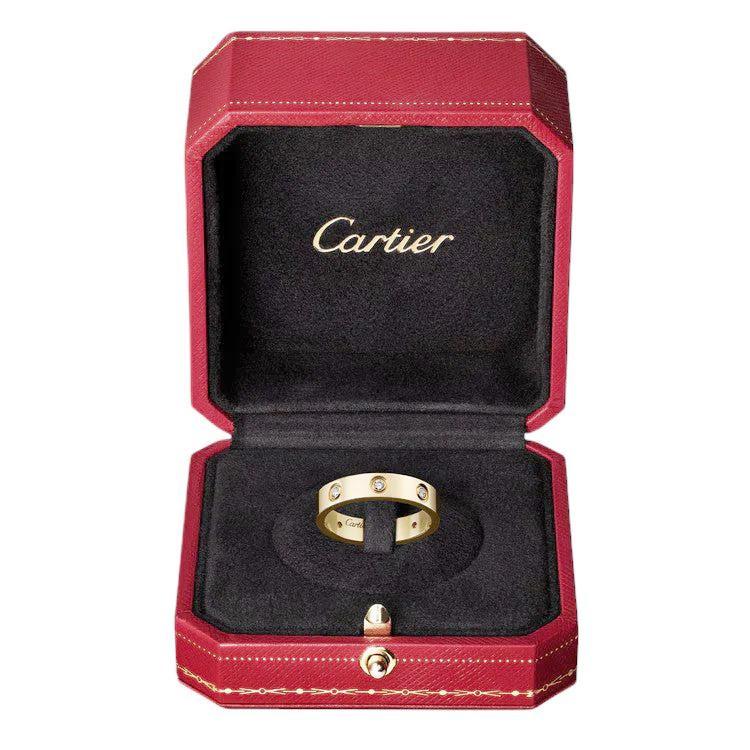 Cartier 6 Diamond Love Ring in 18K Yellow Gold - Includes Cartier Box and Cartier Certificate. (Pre-Owned)