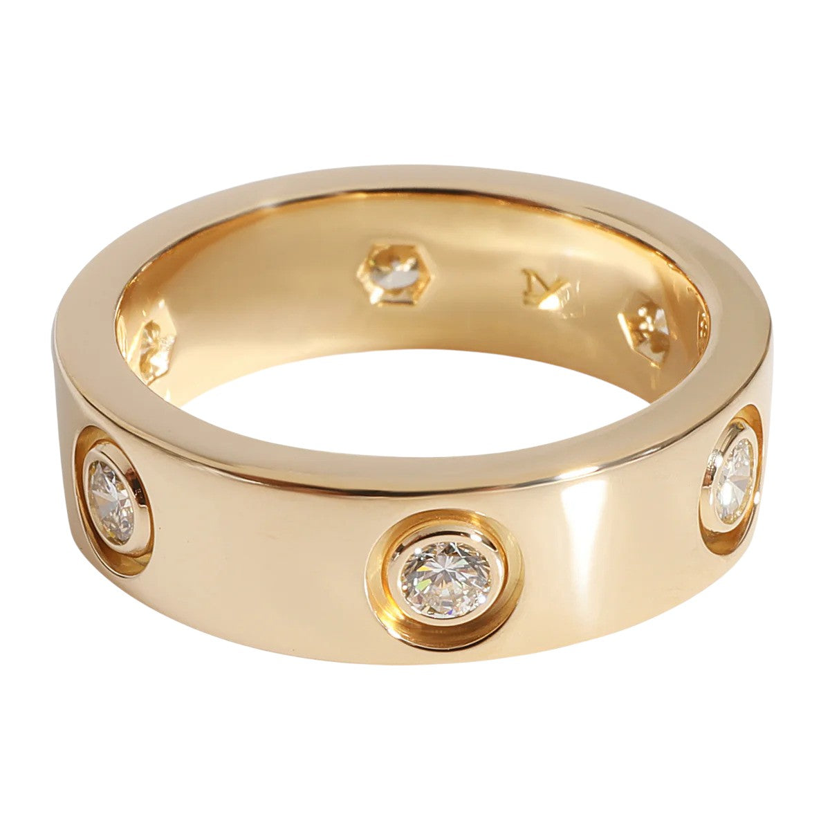 Cartier 6 Diamond Love Ring in 18K Yellow Gold - Includes Cartier Box and Cartier Certificate. (Pre-Owned)