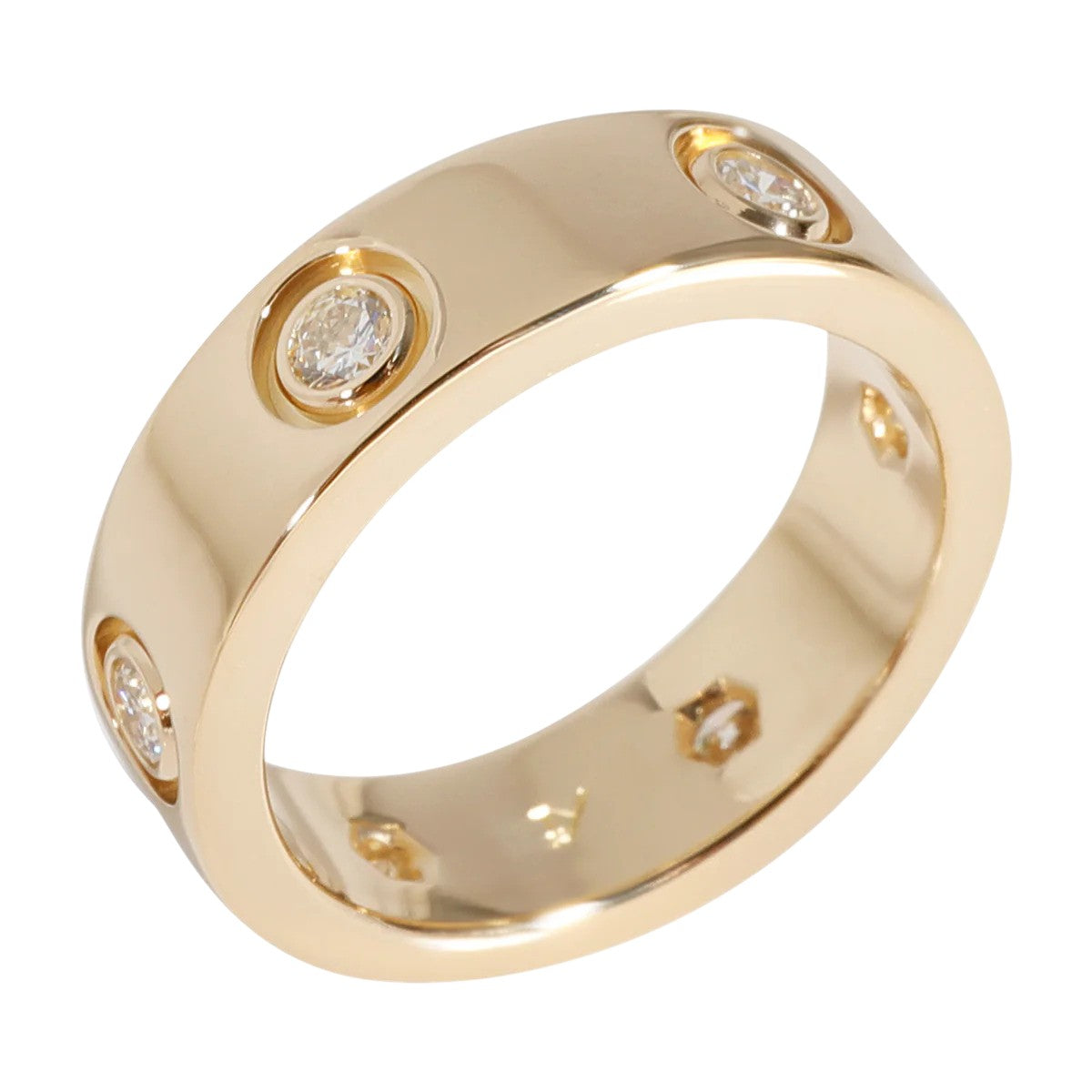 Cartier 6 Diamond Love Ring in 18K Yellow Gold - Includes Cartier Box and Cartier Certificate. (Pre-Owned)