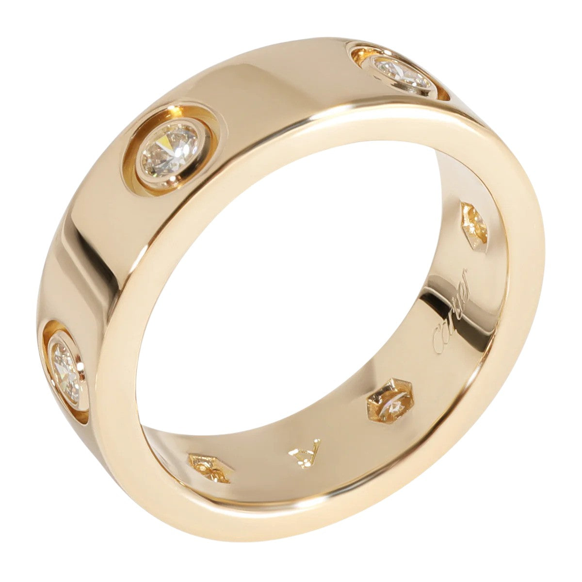 Cartier 6 Diamond Love Ring in 18K Yellow Gold - Includes Cartier Box and Cartier Certificate. (Pre-Owned)