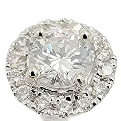 14K White Gold Diamond Halo Engagement Ring.