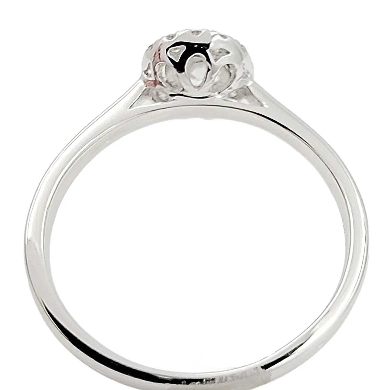14K White Gold Diamond Halo Engagement Ring.