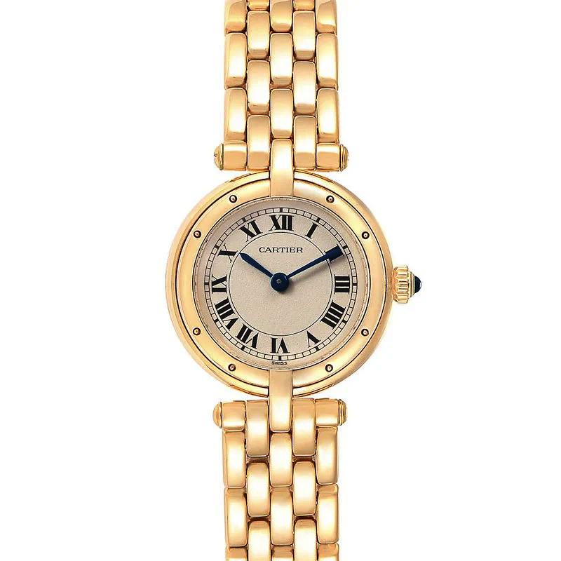Ladies Cartier 24mm Vendome 18K Yellow Gold Watch with Roman Numeral Champagne Dial and Smooth Bezel. (Pre-Owned 1089)
