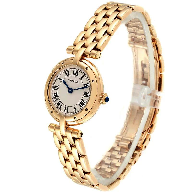 Ladies Cartier 24mm Vendome 18K Yellow Gold Watch with Roman Numeral Champagne Dial and Smooth Bezel. (Pre-Owned 1089)