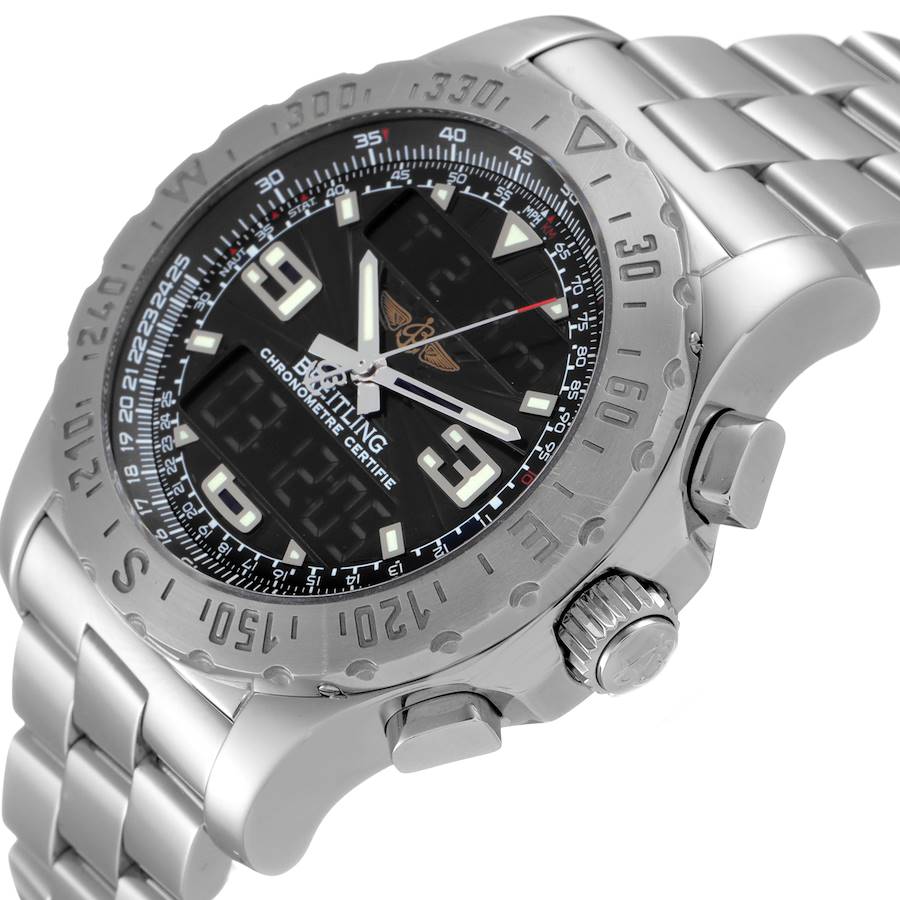 Men's Breitling 44mm GMT Airwolf Stainless Steel Watch with Grey Chronometre Dial. (Pre-Owned A78363)