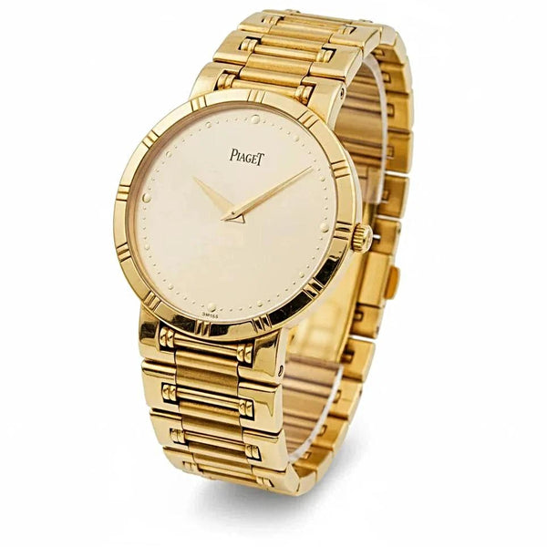 Men's Piaget 31mm Dancer Vintage Solid 18K Yellow Gold Band Watch