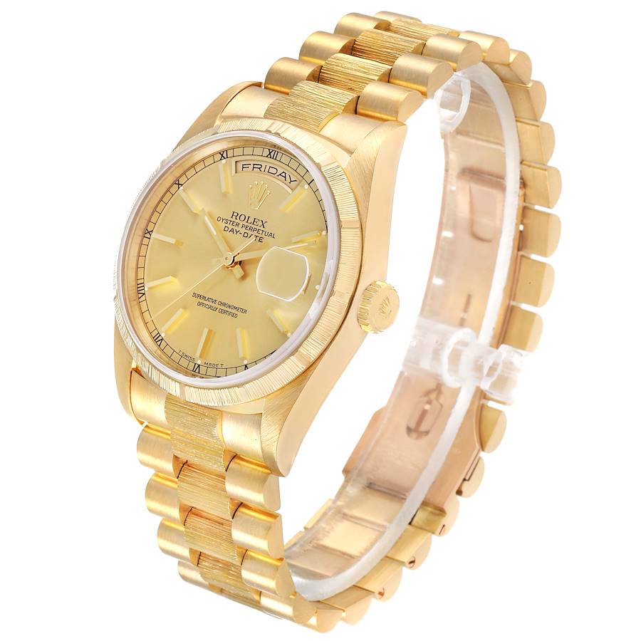Men's Rolex 36mm Presidential 18K Yellow Gold Watch with Gold Dial and Fluted Bezel. (Pre-Owned)