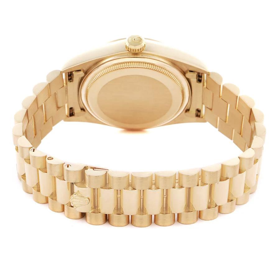 Men's Rolex 36mm Presidential Day-Date 18K Yellow Gold Watch with Champagne Diamond Dial and Fluted Bezel. (Pre-Owned 18038)