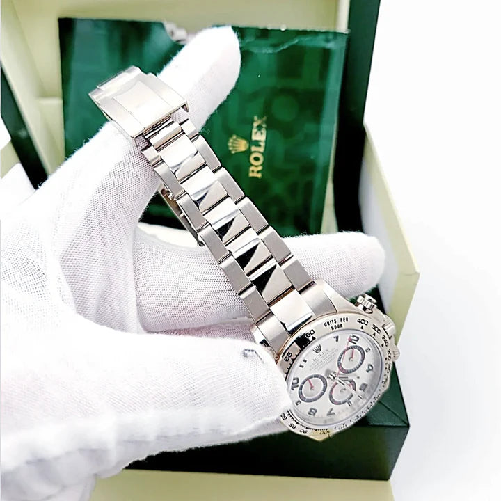 *2008 Men's Rolex 40mm Daytona - 18K White Gold Watch with Silver Chronograph Dial. (Pre-Owned Box/Paper 116509)