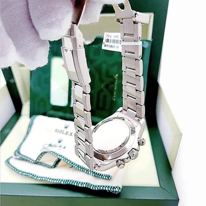 *2008 Men's Rolex 40mm Daytona - 18K White Gold Watch with Silver Chronograph Dial. (Pre-Owned Box/Paper 116509)