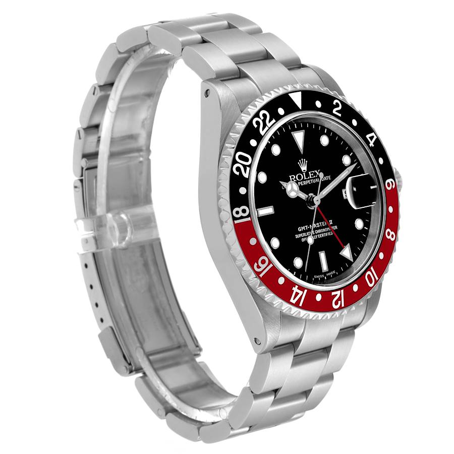 Men's Rolex 40mm GMT Master II Stainless Steel Watch with Black Dial and Coke Bezel. (Pre-Owned 16710)