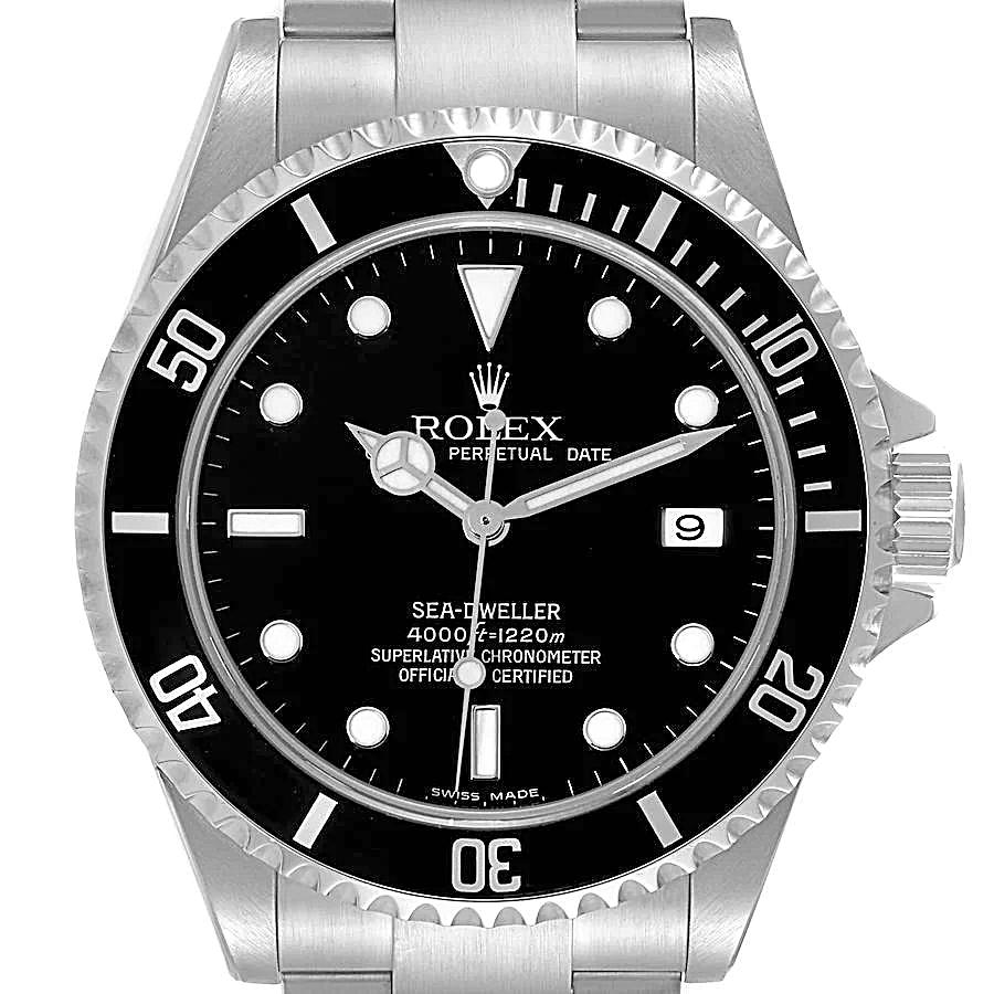 Men's Rolex 40mm Sea-Dweller Stainless Steel Oyster Perpetual Wristwatch w/ Black Dial & Black Bezel. (Pre-Owned 16600)