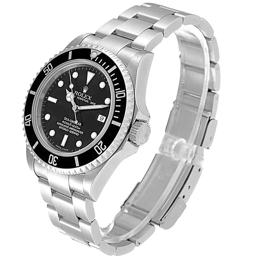 Men's Rolex 40mm Sea-Dweller Stainless Steel Oyster Perpetual Wristwatch w/ Black Dial & Black Bezel. (Pre-Owned 16600)
