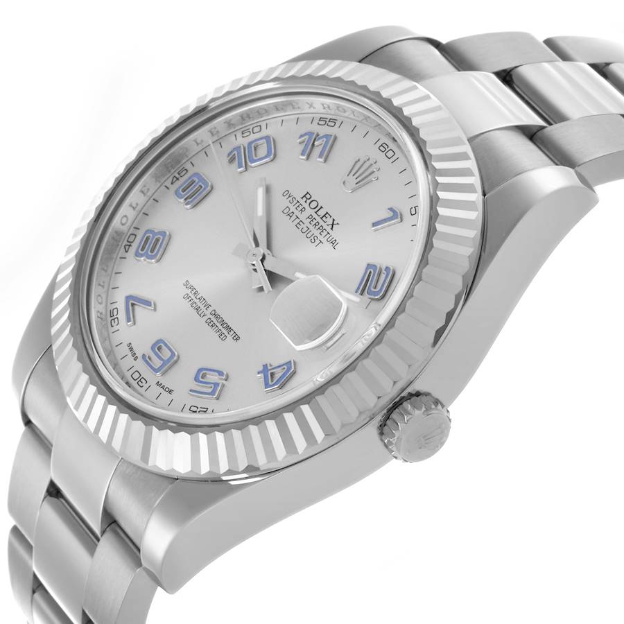 Men's Rolex 41mm DateJust Stainless Steel Watch with Silver Dial and Fluted Bezel. (Pre-Owned 116334)