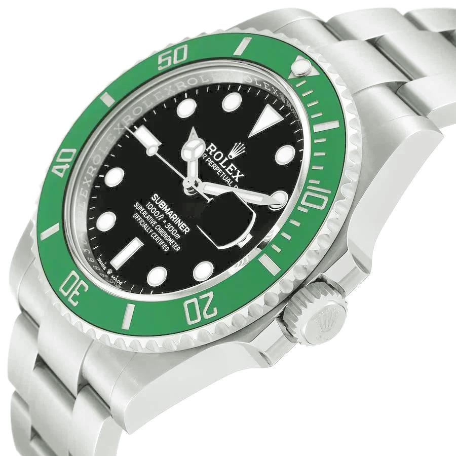 2003 Men's Rolex 40mm Submariner Oyster Perpetual Stainless Steel Wristwatch w/ Black Dial & Green Bezel. (Pre-Owned 16610)