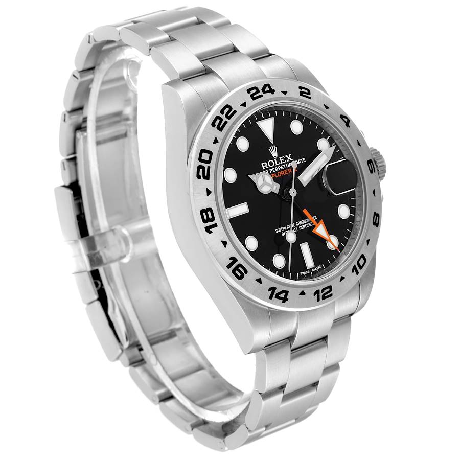 Men's Rolex 42mm Explorer II Stainless Steel Watch with Oyster Band and Black Dial. (Pre-Owned 216570)