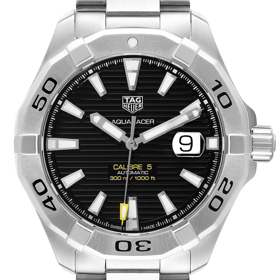 Men's TAG Heuer Aquaracer 43mm Automatic Stainless Steel Watch with Black Dial. (Pre-Owned)