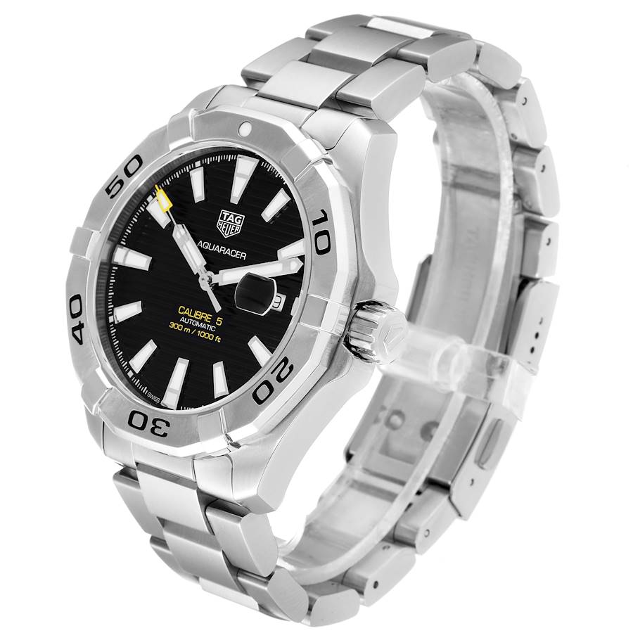 Men's TAG Heuer Aquaracer 43mm Automatic Stainless Steel Watch with Black Dial. (Pre-Owned)