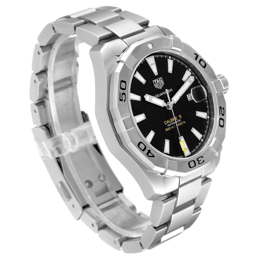 Men's TAG Heuer Aquaracer 43mm Automatic Stainless Steel Watch with Black Dial. (Pre-Owned)
