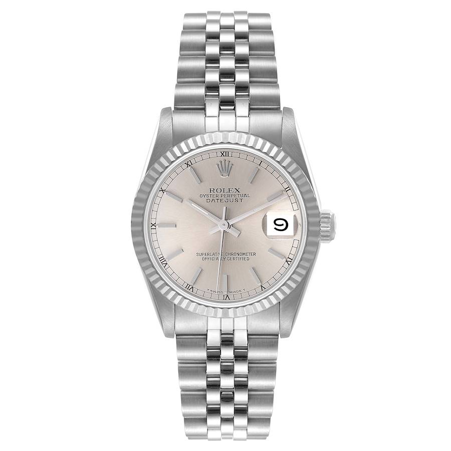 Ladies Rolex DateJust 31mm Midsize Stainless Steel Watch with Silver Dial and Fluted Bezel. (Pre-Owned 68274)