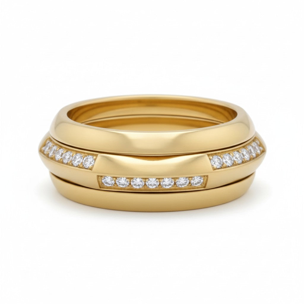 Piaget Possession Rotating Center Diamond Ring In 18K Yellow Gold. (Pre-Owned Size 7)