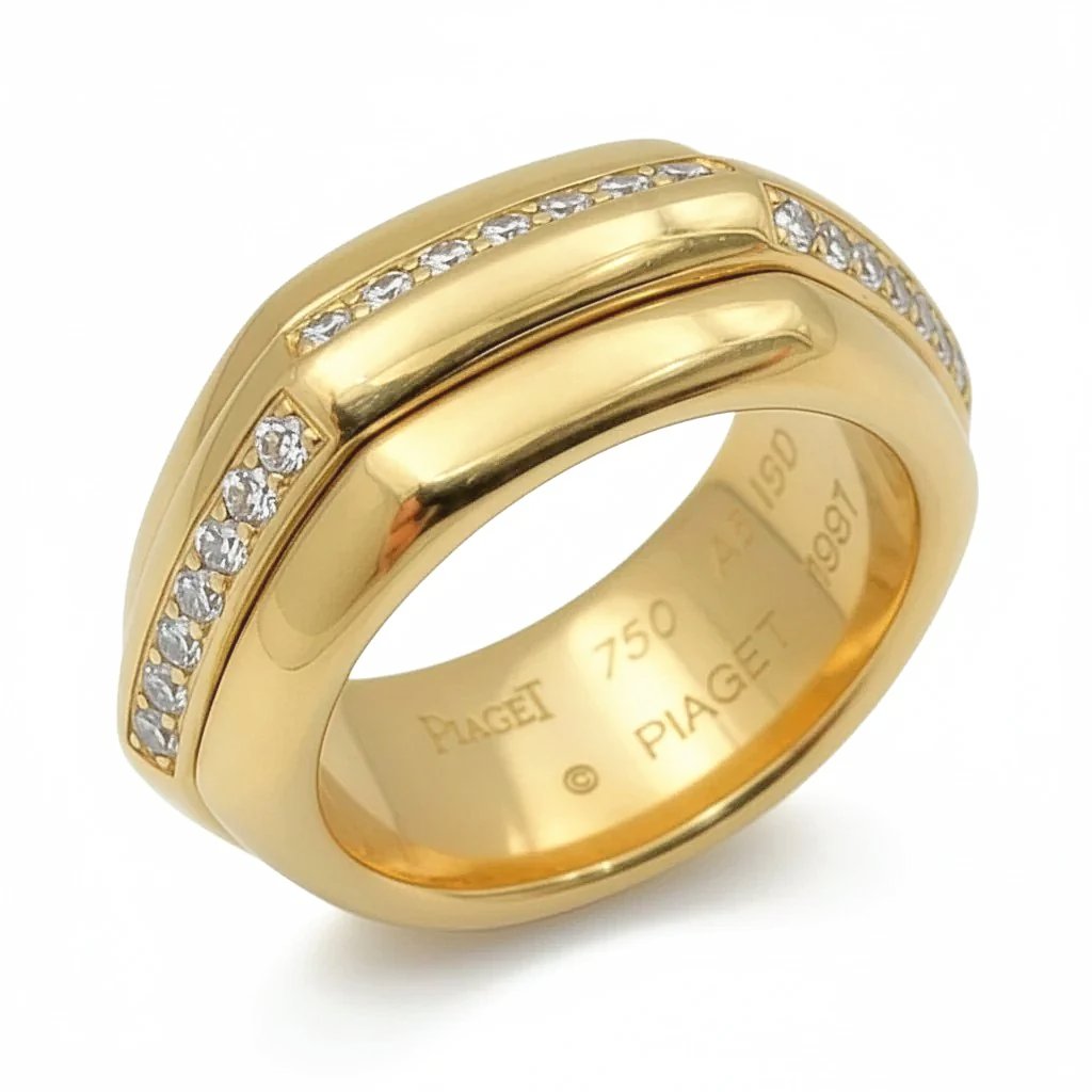 Piaget Possession Rotating Center Diamond Ring In 18K Yellow Gold. (Pre-Owned Size 7)