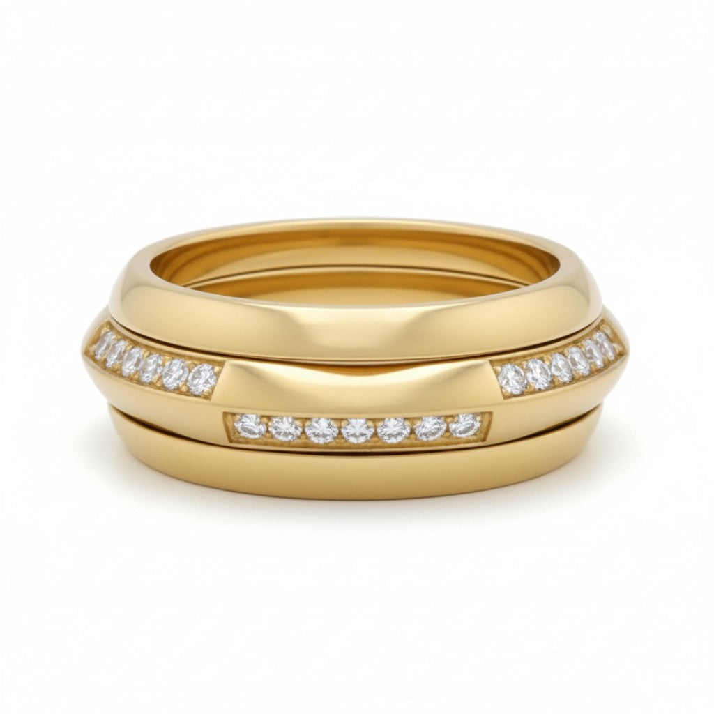 Piaget Possession Rotating Center Diamond Ring In 18K Yellow Gold. (Pre-Owned Size 7)