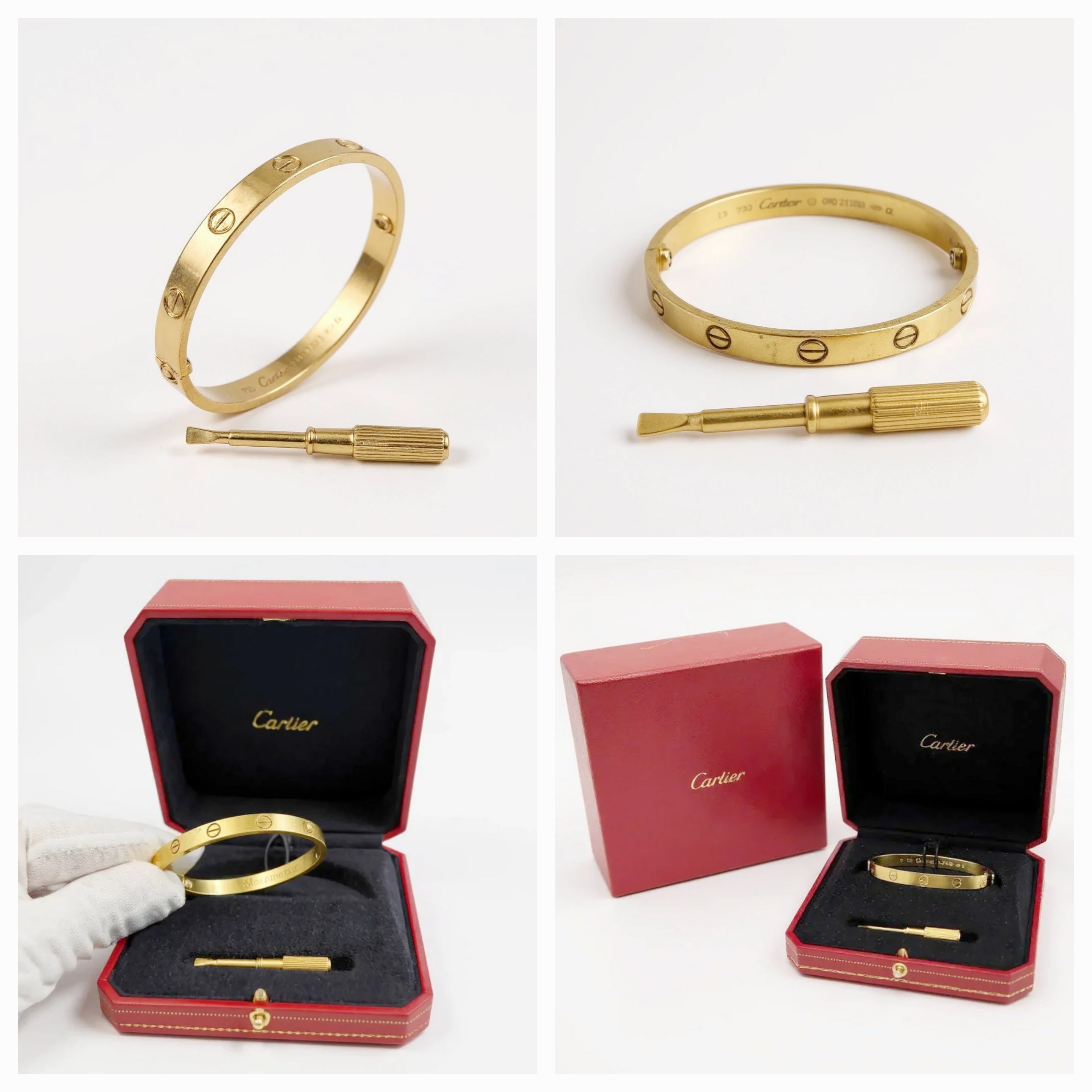 Ladies Cartier 19 Love Bracelet in 18K Yellow Gold - Includes Cartier Box and Screwdriver. (Pre-Owned)