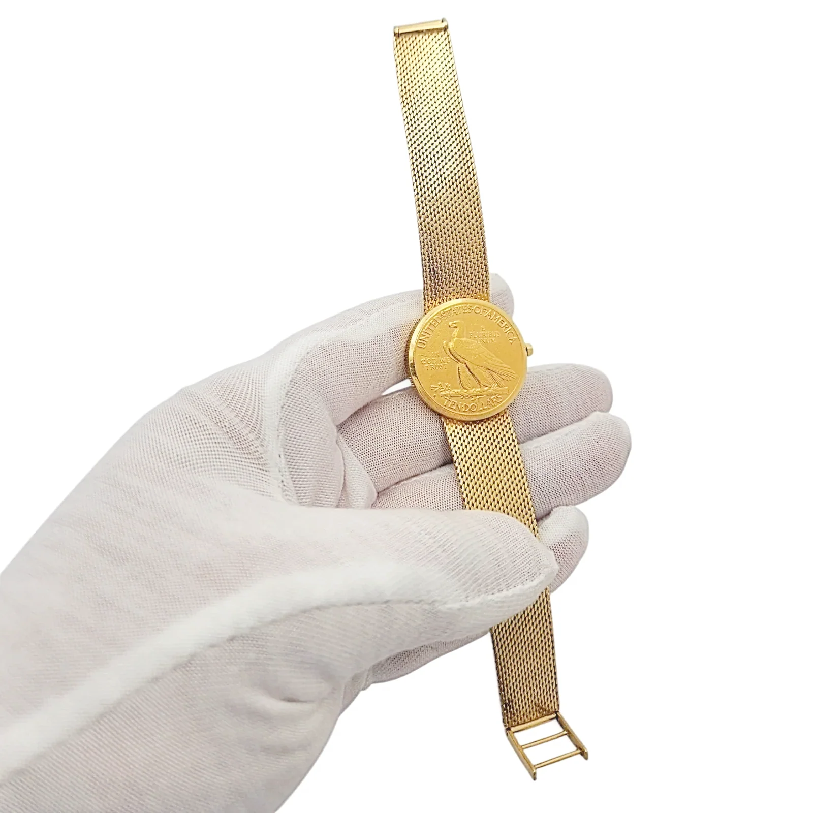 1910 Ladies Geneve 28mm Indian Eagle 22K Gold $10 Dollar Coin Watch with 18K Yellow Gold Bracelet. (Pre-Owned)