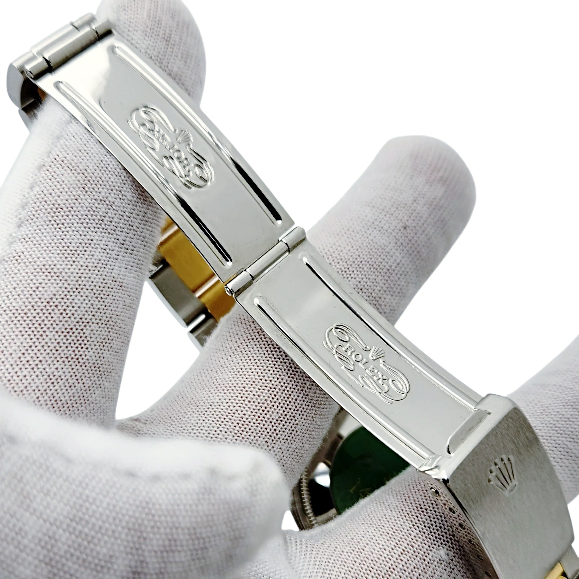 1994 Men's Rolex 36mm Oyster Perpetual Two Tone 18K Yellow Gold / Stainless Steel Watch with Blue Diamond Dial and Diamond Bezel. (Pre-Owned 14233)