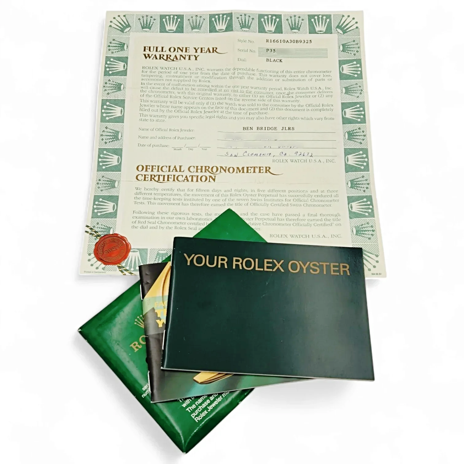 2000 Men's Rolex 40mm Submariner Oyster Perpetual Date Stainless Steel Watch with Black Dial and Black Bezel. (Pre-Owned 16610)