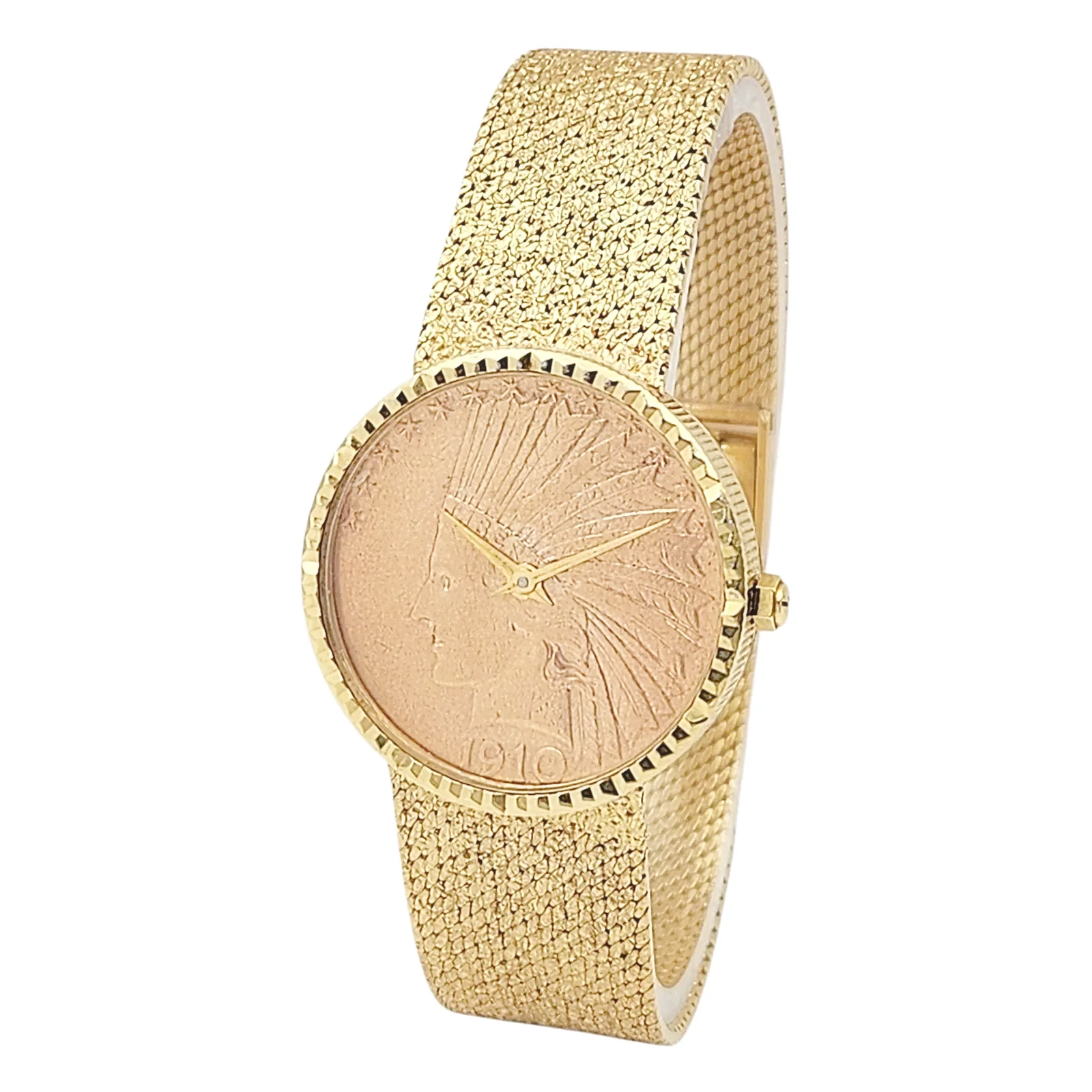 1910 Ladies Geneve 28mm Indian Eagle 22K Gold $10 Dollar Coin Watch with 18K Yellow Gold Bracelet. (Pre-Owned)