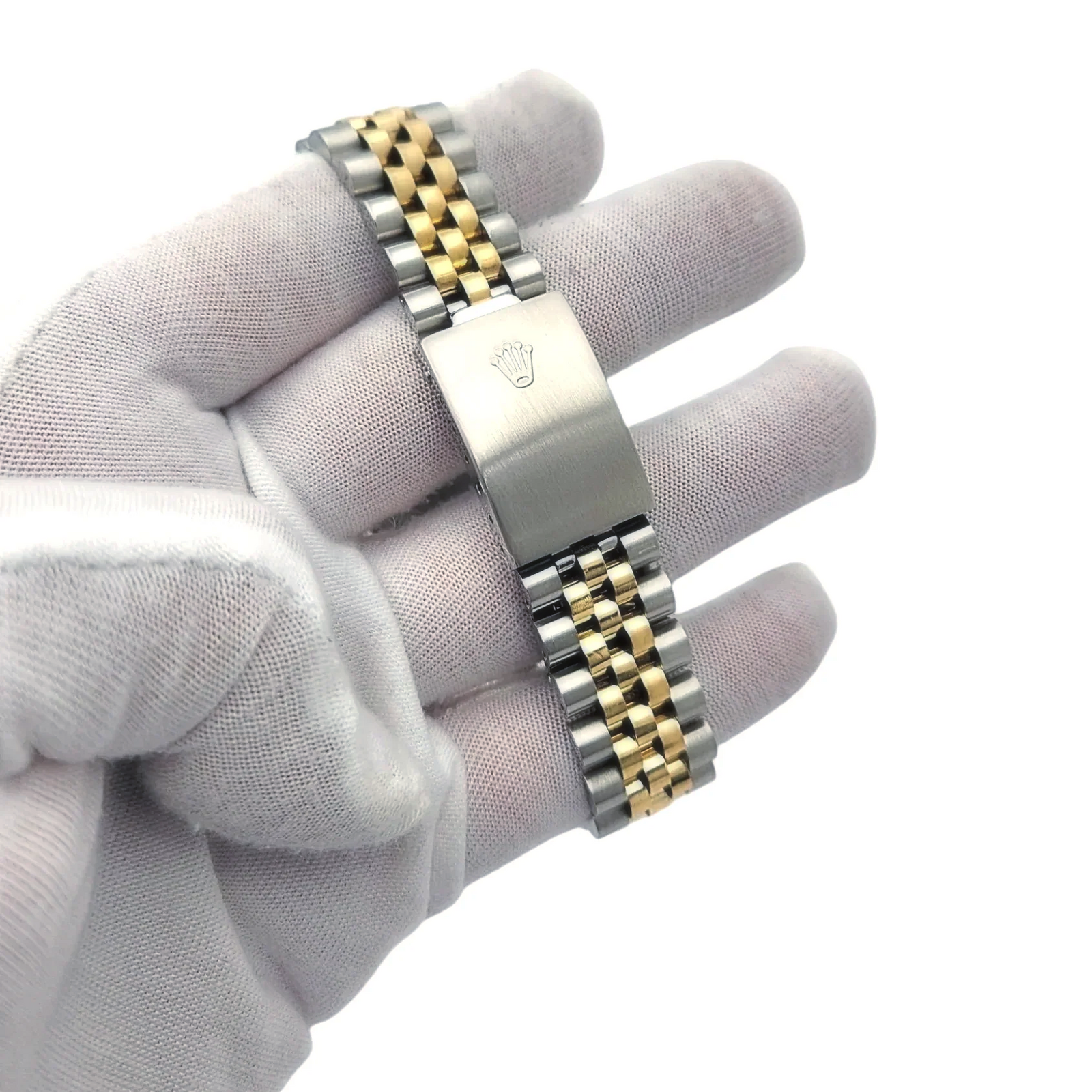 Men's Rolex 36mm DateJust Two Tone 18K Yellow Gold / Stainless Steel Watch with Blue Diamond Dial and Diamond Bezel. (Pre-Owned 16233)