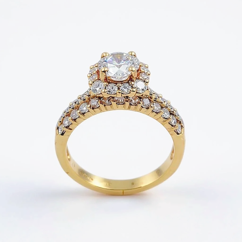 0.90 Ct. Round Cut Flawless E. Color IF. Clarity Diamond Engagement Ring with 1.00 Ct. Side Diamonds. (NEW)