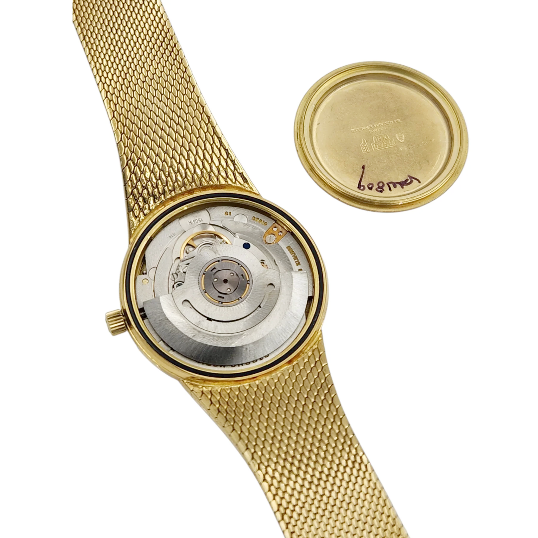 Unisex Eterna-Matic 3003 18K Yellow Gold 34mm Manual Wind Watch with Gold Dial. (Pre-Owned)