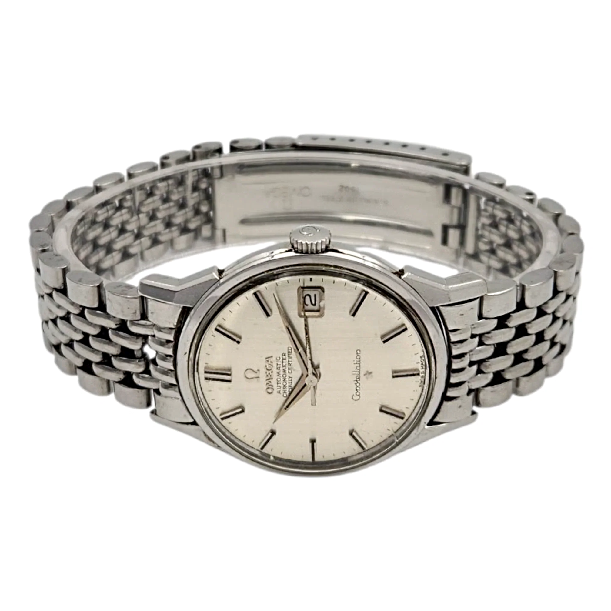 1960's Men's Omega Constellation 34mm Automatic Vintage Stainless Steel Watch with Silver Dial. (Pre-Owned)