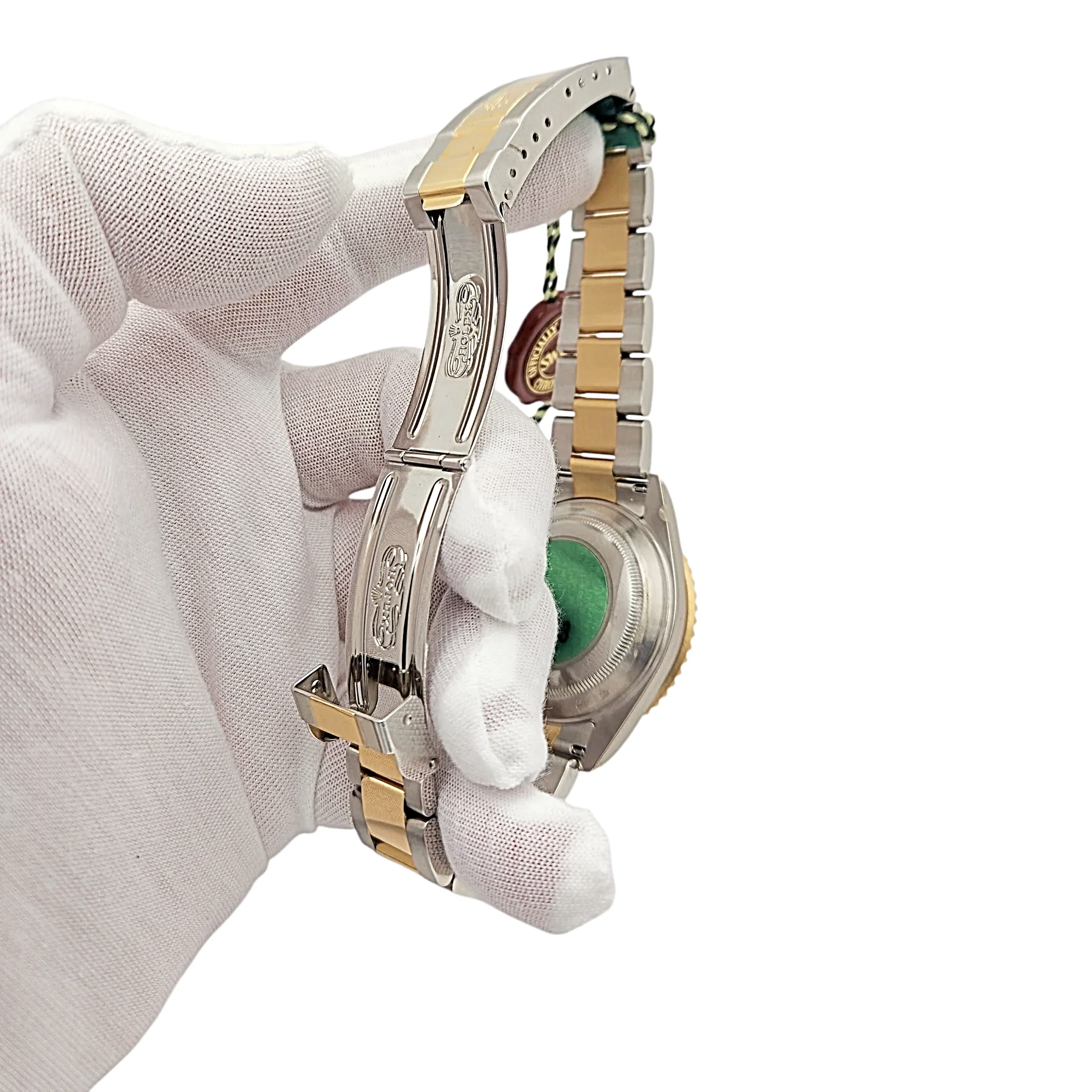 2005 Men's Rolex 40mm Submariner Oyster Perpetual Two Tone 18K Yellow Gold / Stainless Steel Watch with Blue Dial and Blue Bezel. (UNWORN 16613)