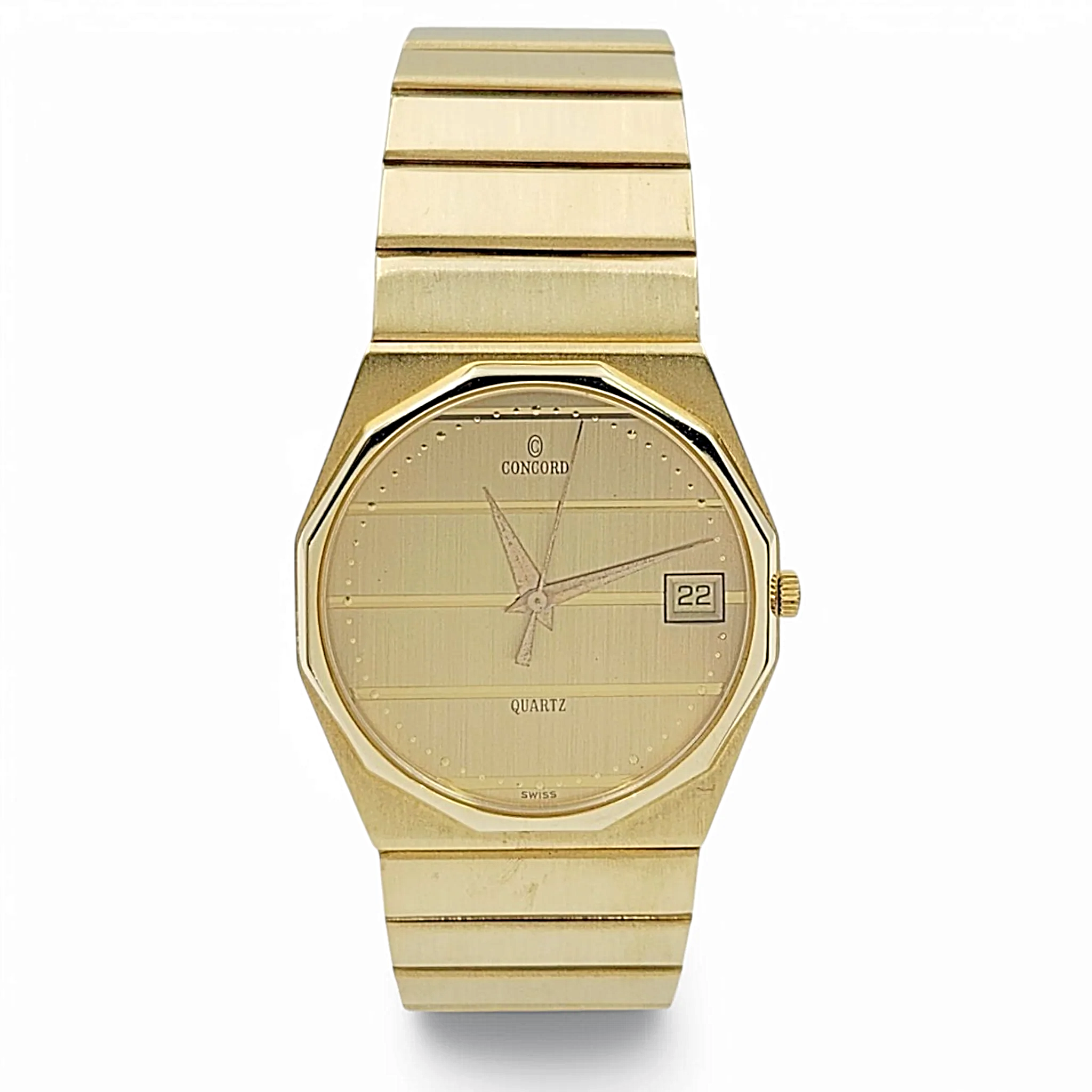 Men's Concord 33mm Mariner Octagon 14K Yellow Gold Watch with Gold Dial. (Pre-Owned)