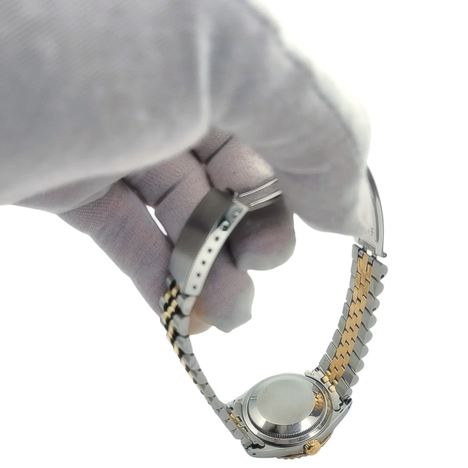 Men's Rolex 36mm DateJust Two Tone 18K Yellow Gold / Stainless Steel Watch with Blue Diamond Dial and Diamond Bezel. (Pre-Owned 16233)