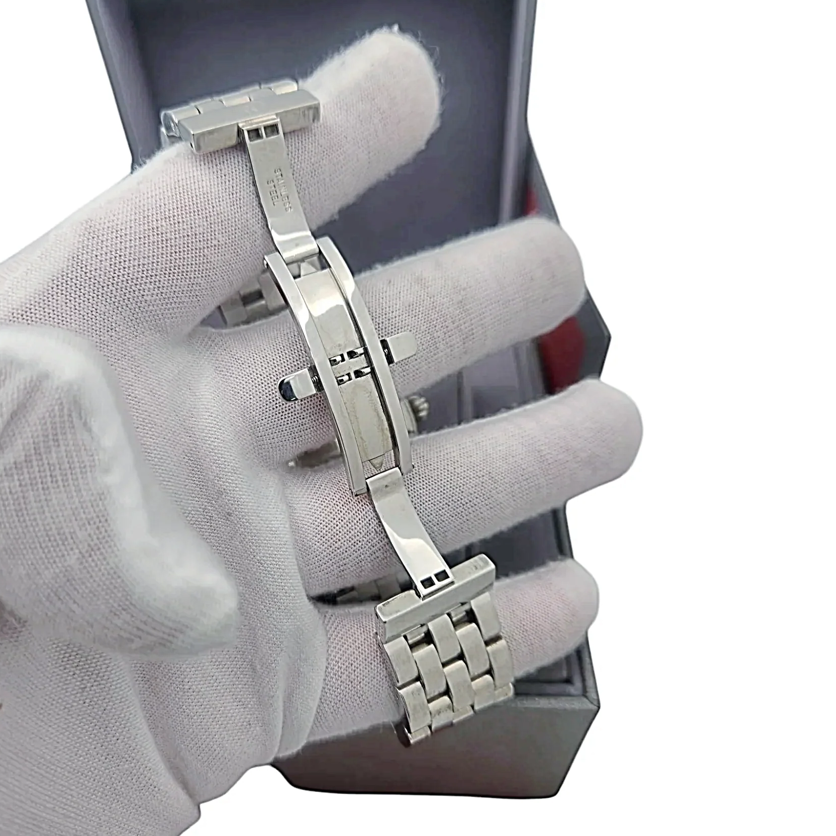 Ladies Michele 38mm Sport Sail Stainless Steel Wristwatch with White Dial & Diamond Inner Bezel. (Pre-Owned)