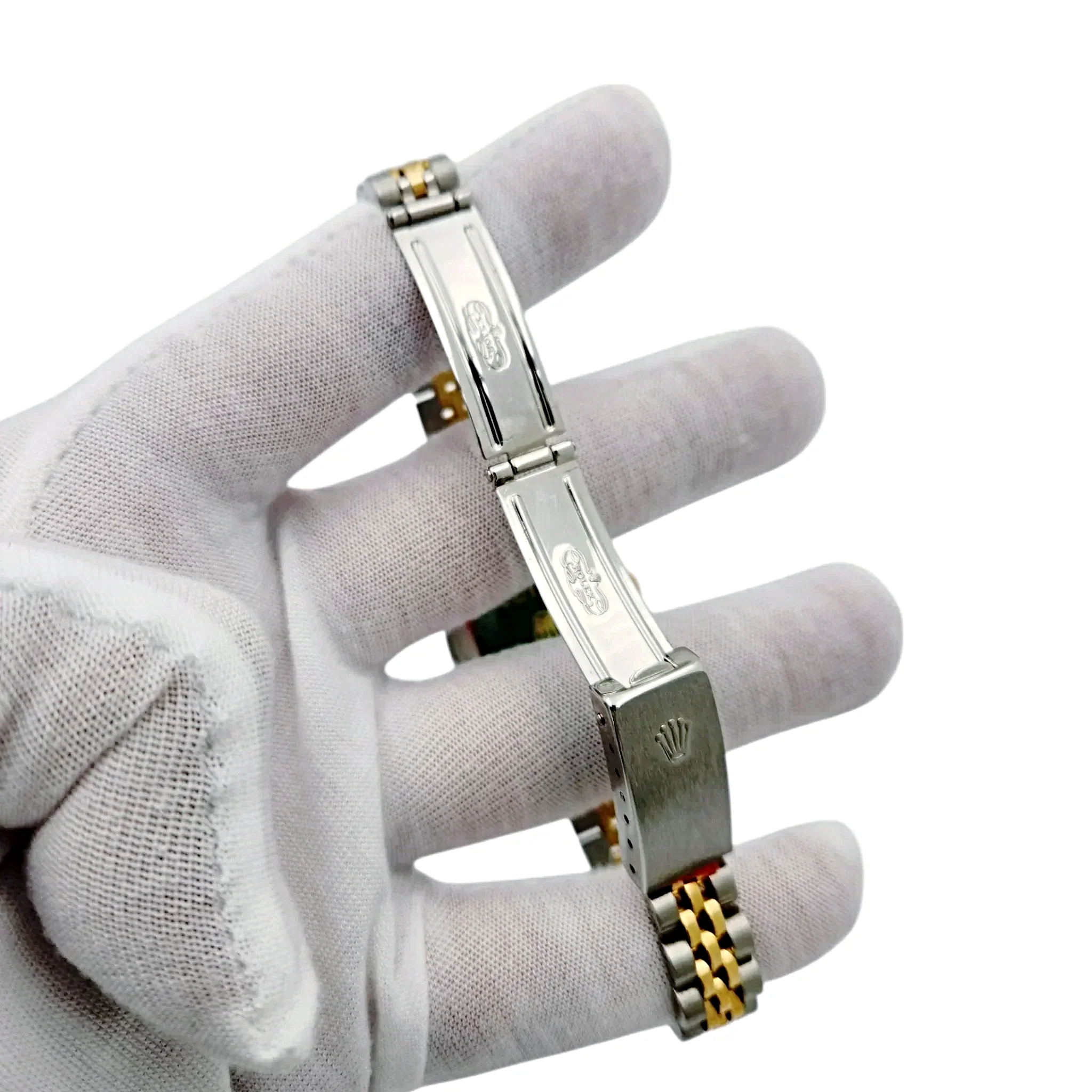 Ladies Rolex 26mm Datejust Two Tone 18K Yellow Gold / Stainless Steel Watch with Blue Dial and Fluted Bezel. (UNWORN 69173)