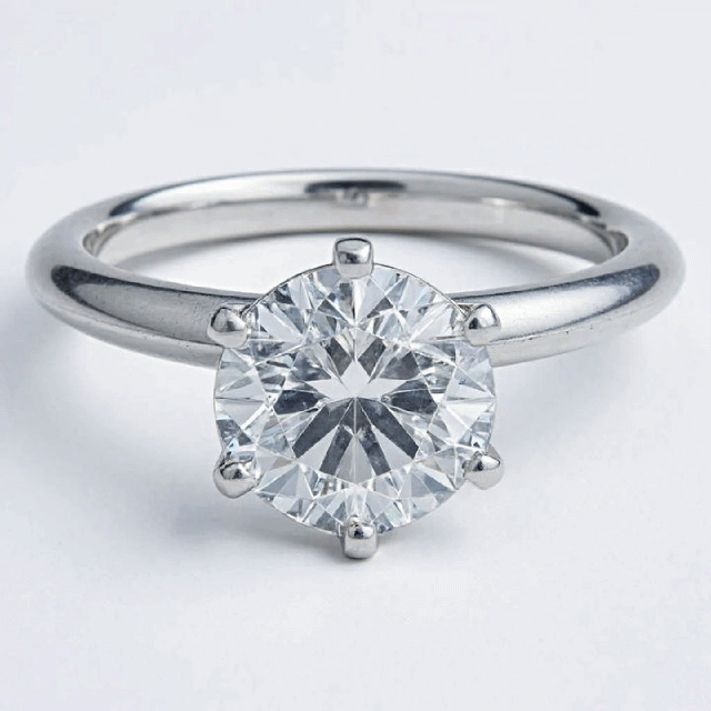 Tiffany & Co. Solitaire Round Cut 3.06 ct Diamond I Color, VS1 Clarity Platinum Engagement Ring.