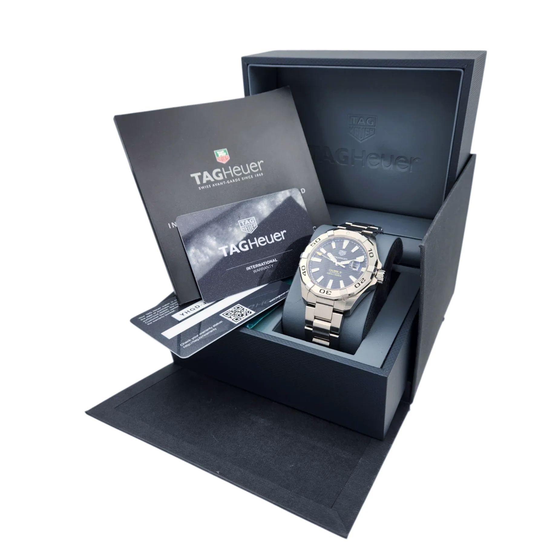 Men's TAG Heuer Aquaracer 43mm Automatic Stainless Steel Watch with Black Dial. (Pre-Owned)