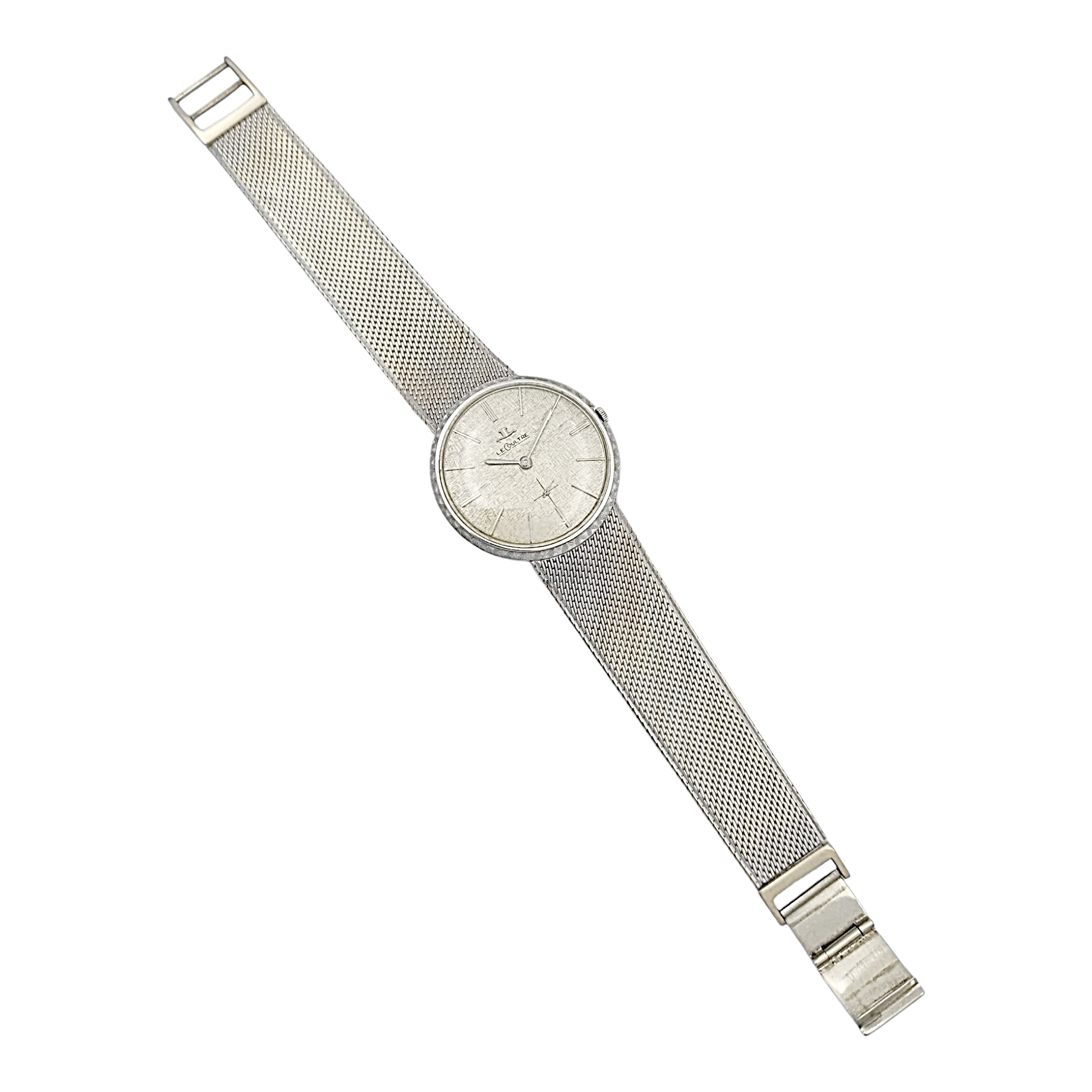 Unisex Le Coultre 33mm Vintage 18K White Gold Watch with Silver Dial. (Pre-Owned)