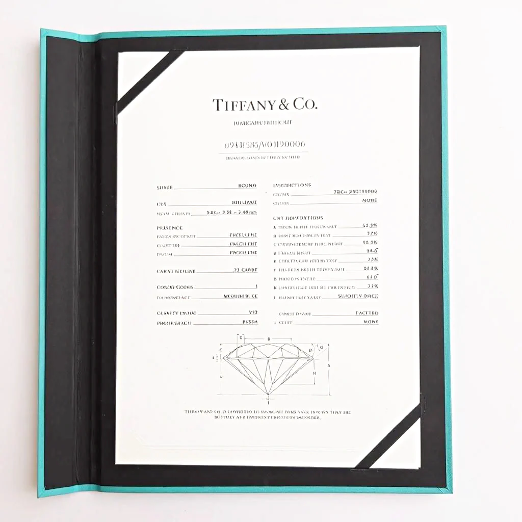 Tiffany & Co. Solitaire Round Cut 0.22 Ct. Diamond I Color, VS2 Clarity Platinum Engagement Ring. (Pre-Owned)