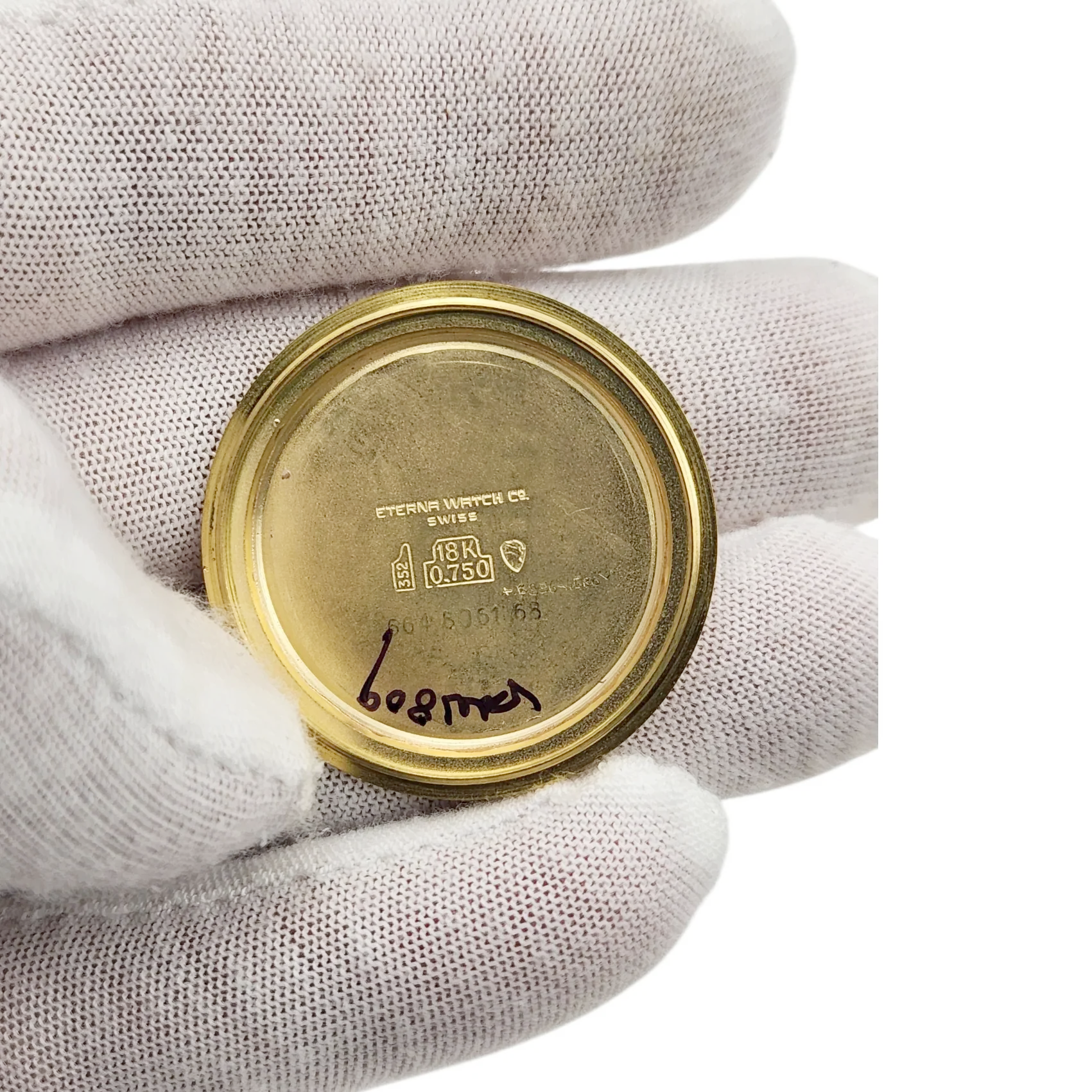 Unisex Eterna-Matic 3003 18K Yellow Gold 34mm Manual Wind Watch with Gold Dial. (Pre-Owned)