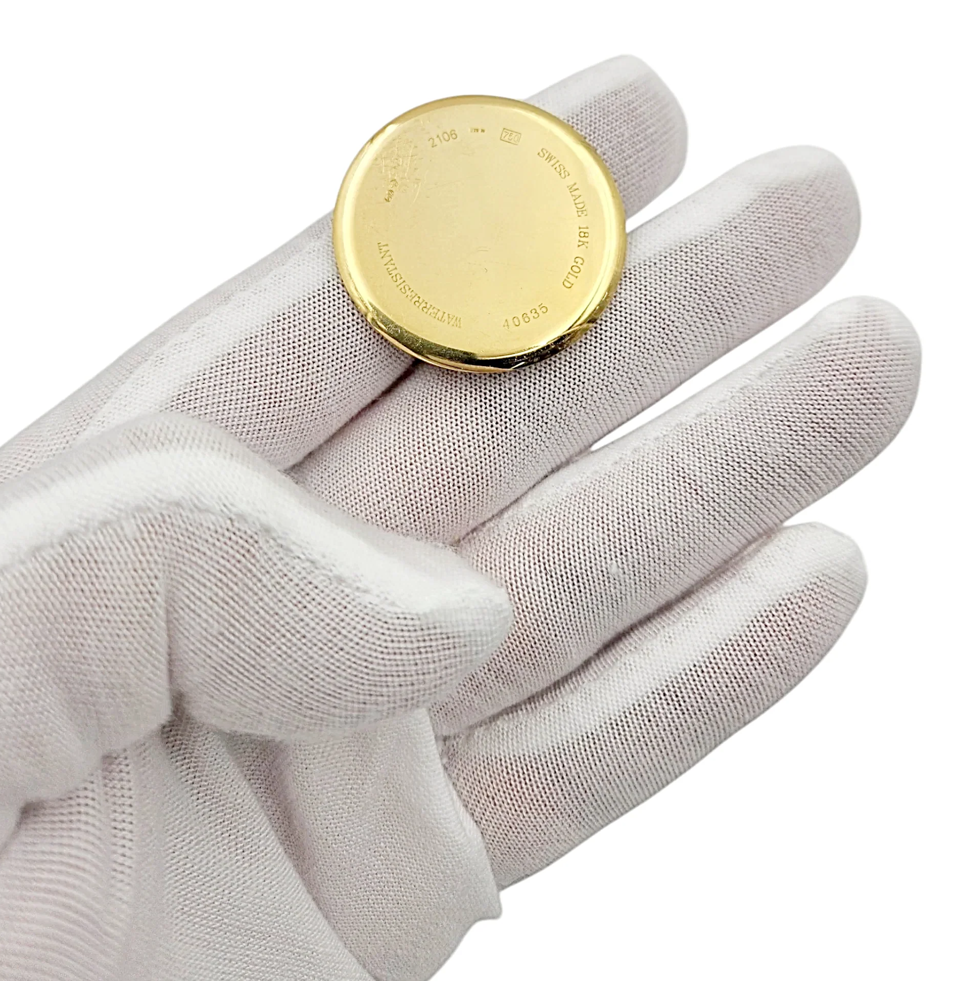 Men's Maurice Lacroix 34mm Vintage 18K Yellow Gold Case Watch with Brown Leather and White Dial. (Pre-Owned 2106)